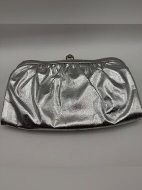 VTG Women's Silver Metallic Handbag Clutch Cyber Y2K Club Upcycling Fairy Craft